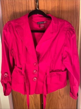 Red Women's Lightweight Blazer Jacket